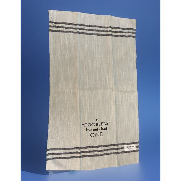 Pair Tea Towels In Dog Beers I've Only Had One & Drinking Alone Humor - Picture 4 of 10